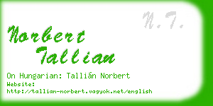 norbert tallian business card
